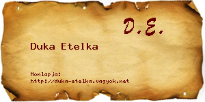 Duka Etelka névjegykártya